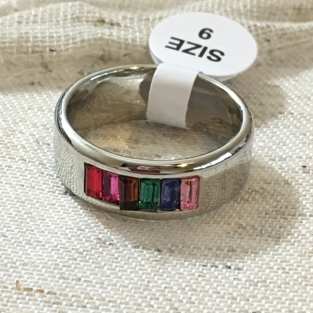 Fashion Rainbow Wedding or Pride Ring